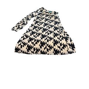 V Fish Womens Mini Dress Two Way Sleeves Abstract Black White Large one shoulder